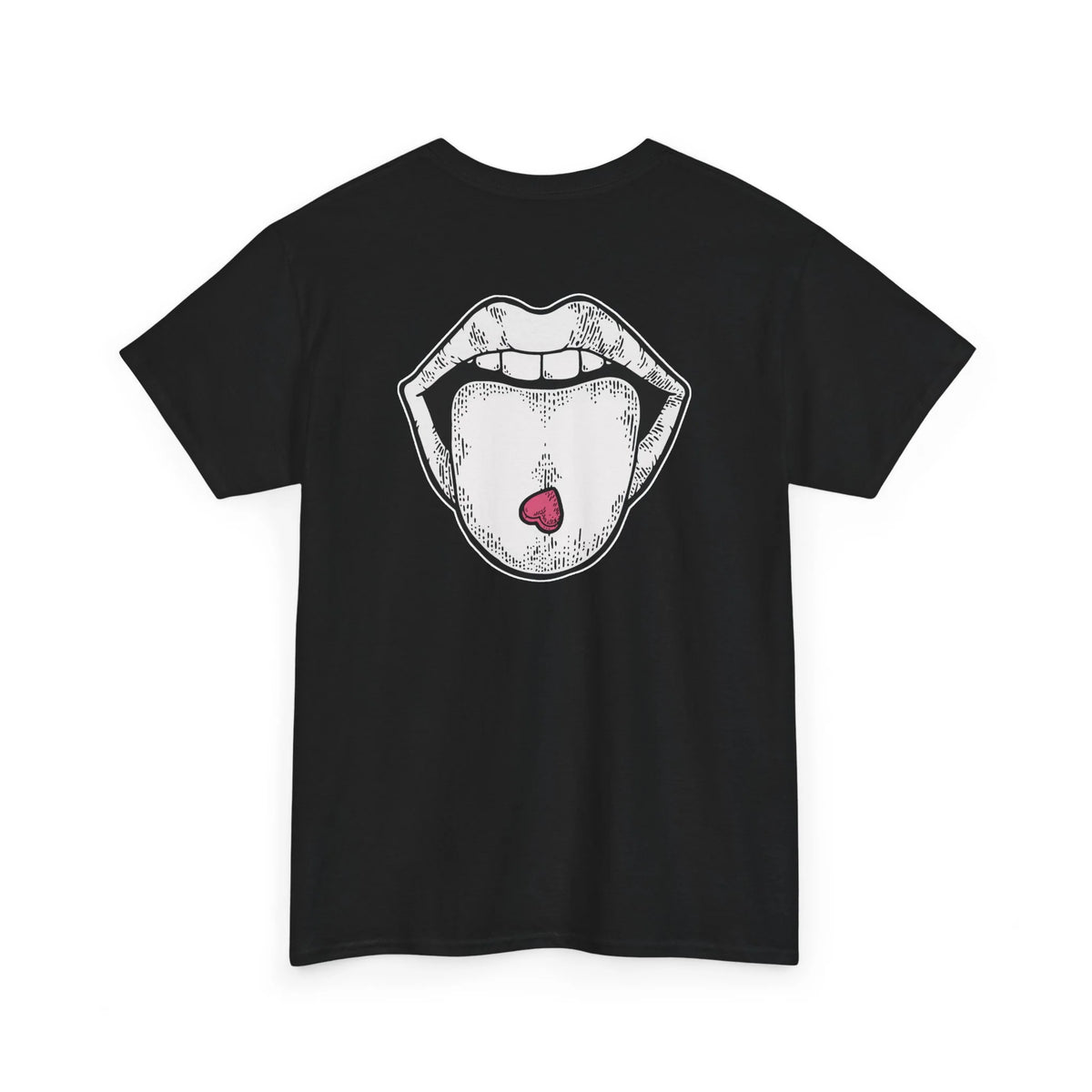 Lips Tee Black, back view