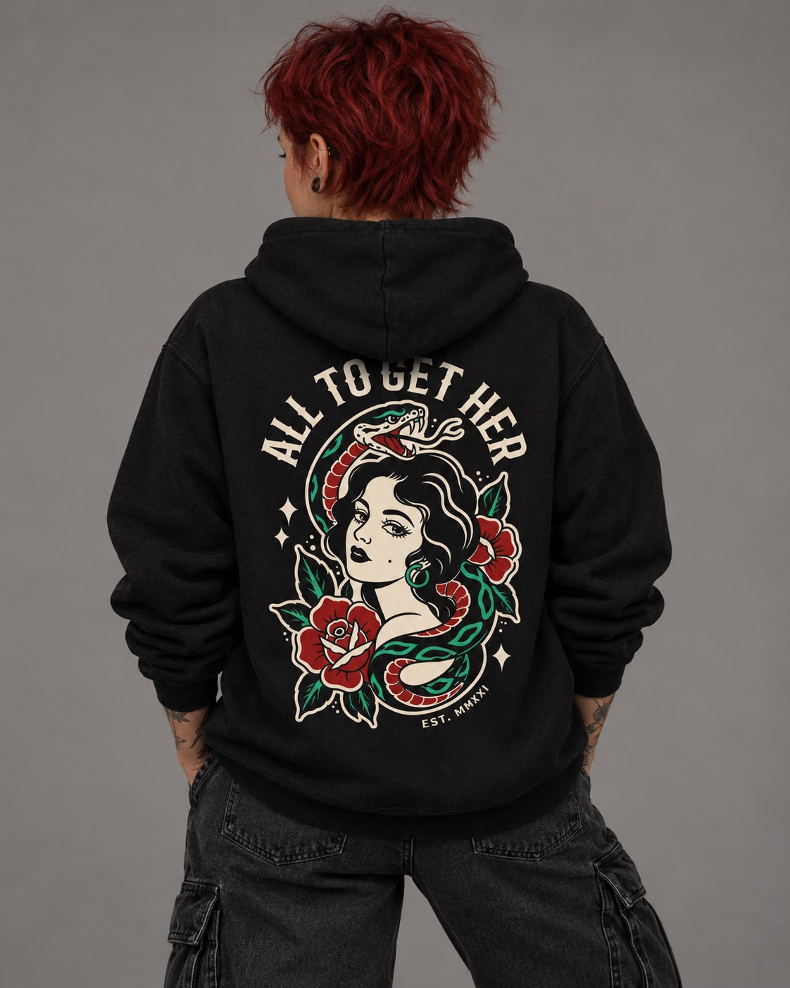Snake Woman Hoodie, product photo