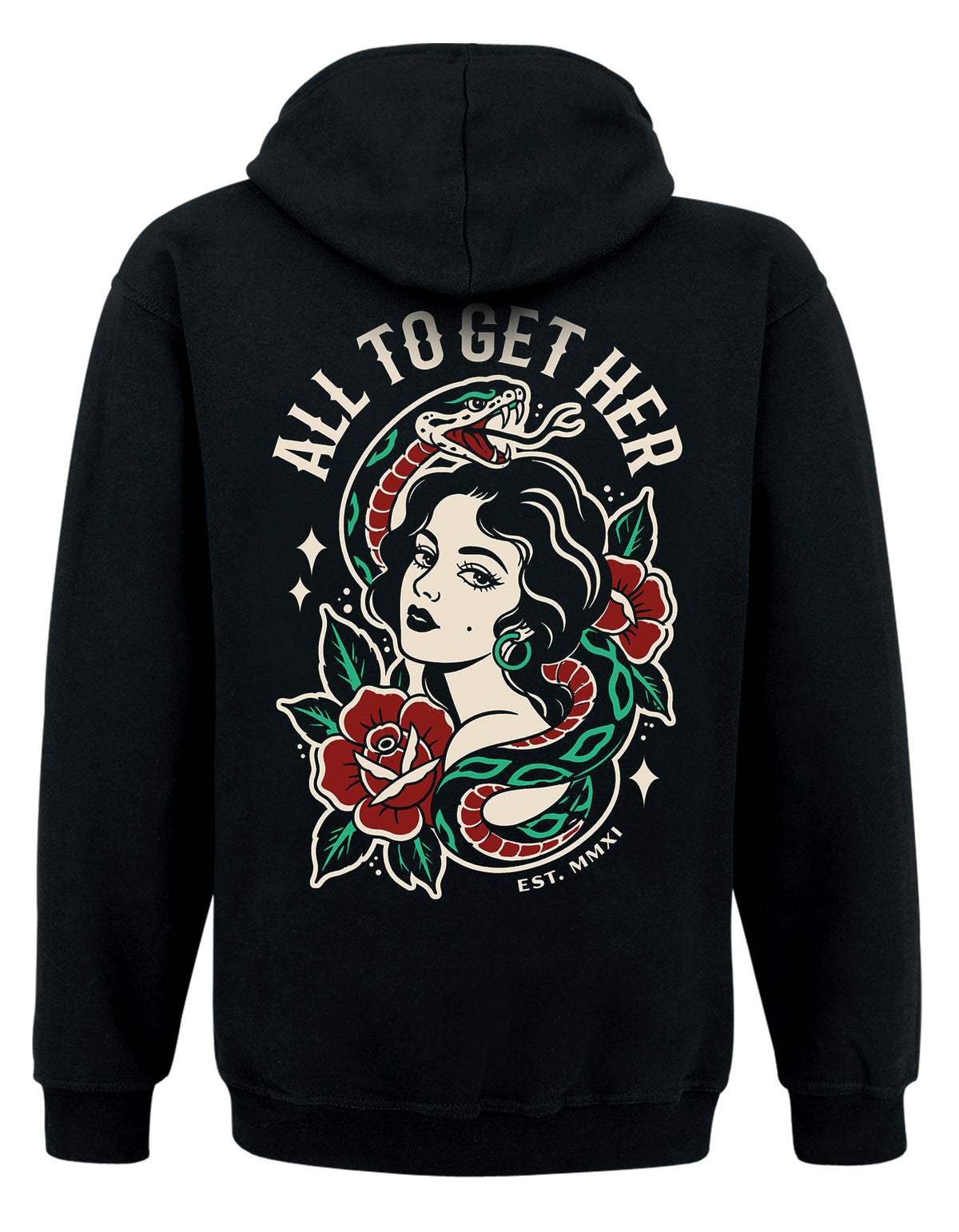 Snake Woman Hoodie, back view